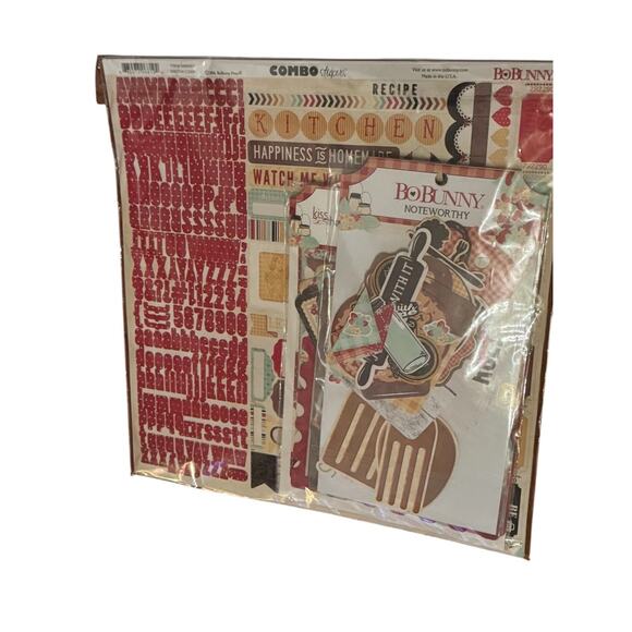 BoBunny Kiss the Cook 12x12 Scrapbook Paper Collection Pack 19pc NEW Sealed - Picture 2 of 6